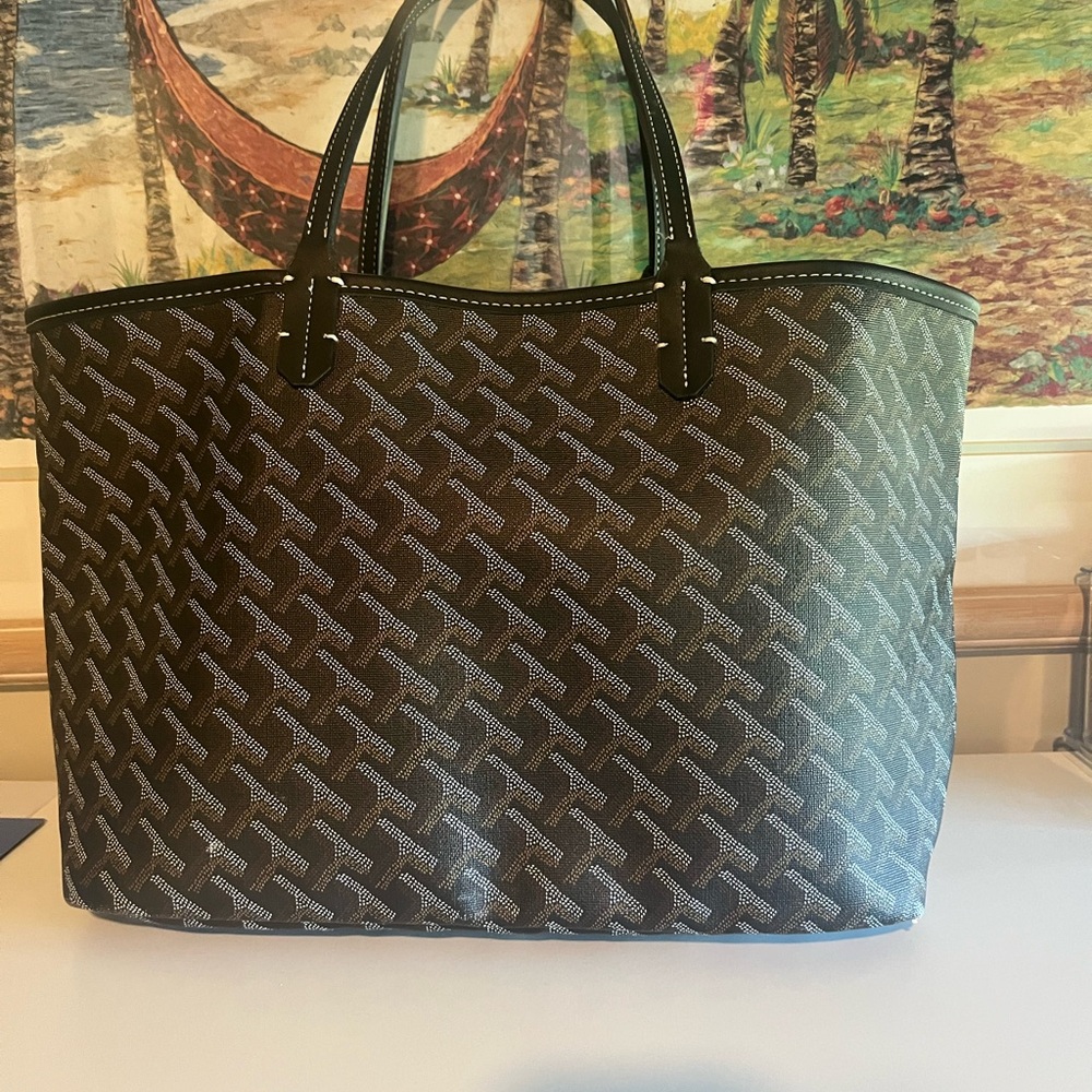 Goyard Black and White Tote Bag